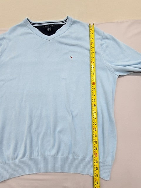 Tommy Hilfiger Men's Light Blue V-Neck Pullover Sweater XL