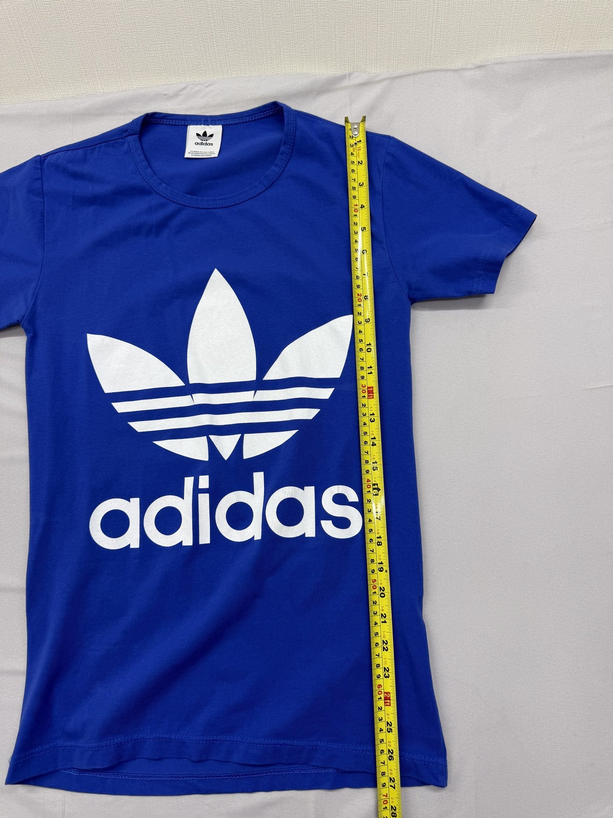 Adidas Blue Cotton Short Sleeve Crewneck T-Shirt L Unisex Adult