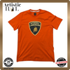 Lamborghini Men's Orange T-Shirt – Size L, Short Sleeve, Cotton
