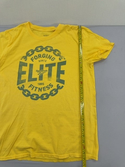 Reebok CrossFit Yellow Cotton T-Shirt M Short Sleeve Round Neck