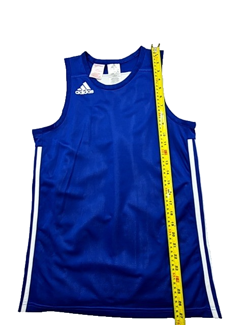 Adidas Men's Blue Basketball Tank Top XL Personalized White Stripes