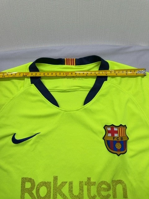Nike Youth Neon Yellow FC Barcelona Soccer Jersey Dri-FIT Short Sleeve