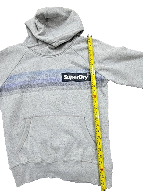 Superdry Men's Grey Striped Pacific Surf Hoodie Size L