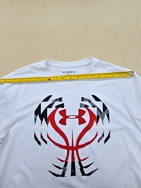 Under Armour Men's HeatGear White Graphic T-Shirt M Loose Fit