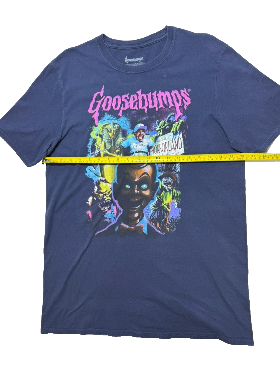 Goosebumps T-Shirt Men's Large Blue Welcome To Horror-Land Short Sleeve Tee