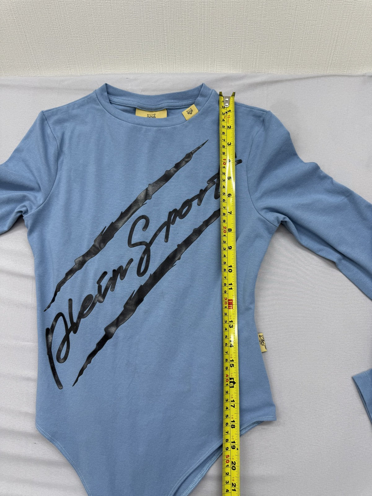Plein Sport Women's Sky Blue Long Sleeve Quick-Dry Bodysuit S