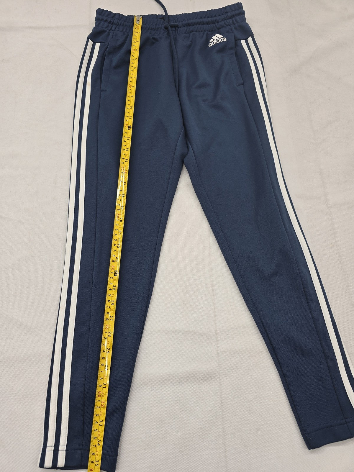 Adidas Men's Navy Track Pants Size S Tapered Drawcord