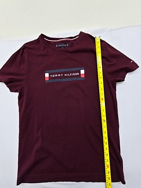 Tommy Hilfiger Men's Organic Cotton Burgundy T-Shirt M Short Sleeve Crew Neck