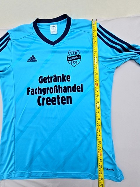 Adidas Men's Light Blue Long Sleeve V-Neck Sports Jersey Size L