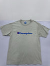 Champion Men's Gray T-Shirt – Size L, Logo, Crew Neck