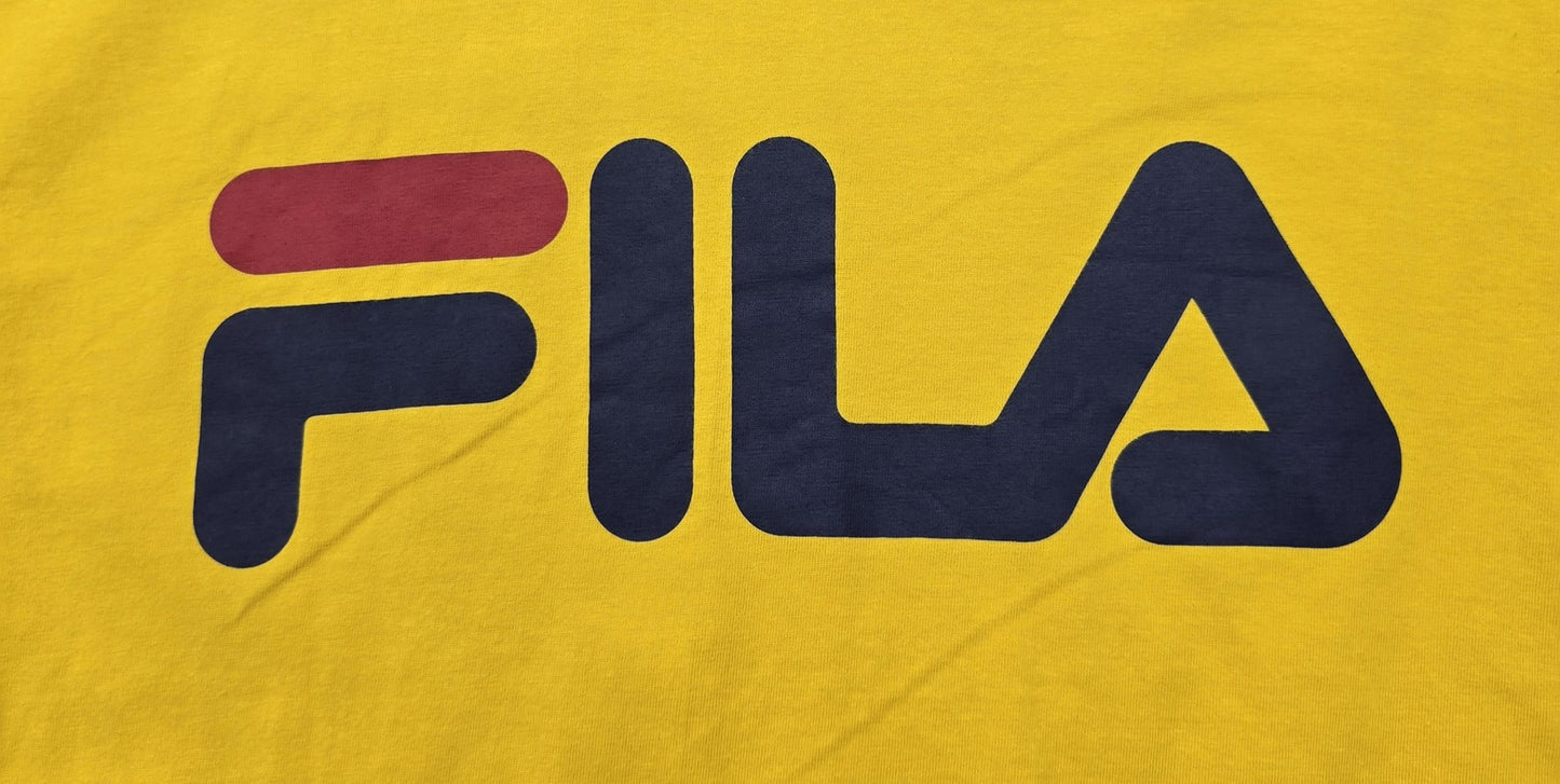 Fila Men's Yellow Athletic Fit Short Sleeve Logo T-Shirt XL