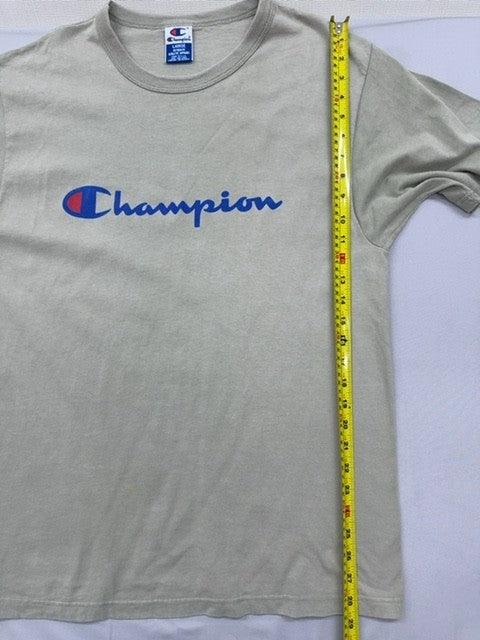 Champion Men's Large Grey Cotton Crewneck T-Shirt USA Logo L