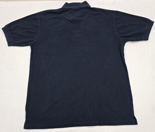 Burberry Men's Navy Short Sleeve Polo Shirt Size L Cotton