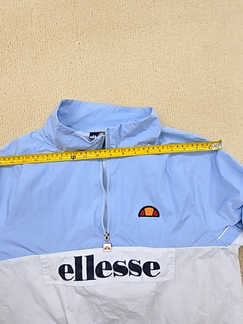 Ellesse Men's Blue/White Colorblock Track Jacket M Zipper