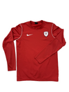 Nike Men's Red T-Shirt – Size S, Long Sleeve, Crew Neck