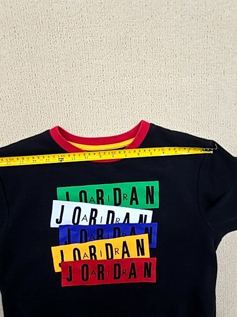 Jordan Boys XL Black Crew Sweatshirt Colorful Logo Graphic Pullover