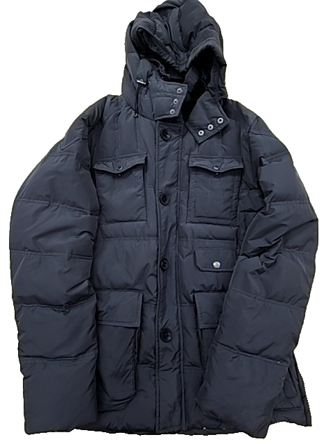 Champion Men's Black Coat – Size XL, Hooded, Puffer