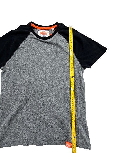Superdry Vintage Logo Raglan T-Shirt L Grit Grey/Black Cotton 2014