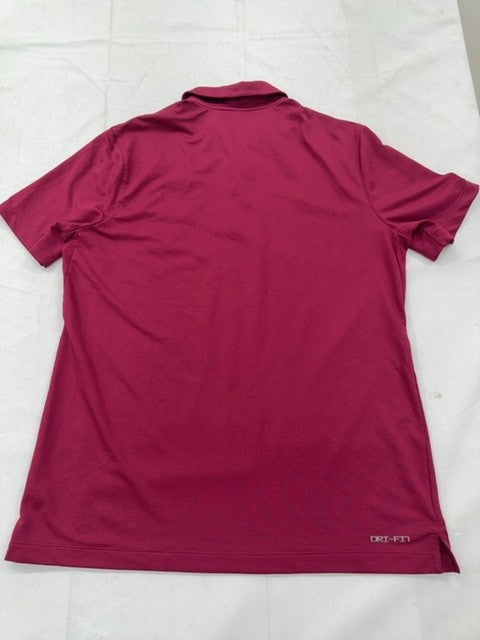 Nike Dri-FIT Wolfpack Maroon Polo Shirt L Short Sleeve