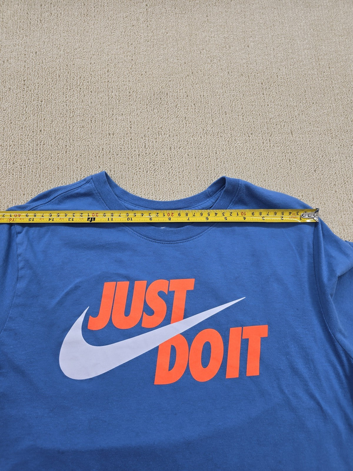 Nike Blue L Short Sleeve Crew Neck T-Shirt Unisex Adult