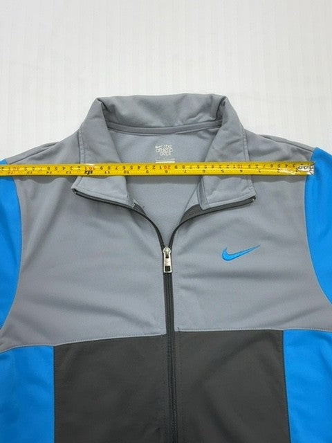 Nike Men's Grey Color Block Full-Zip Track Jacket Size S