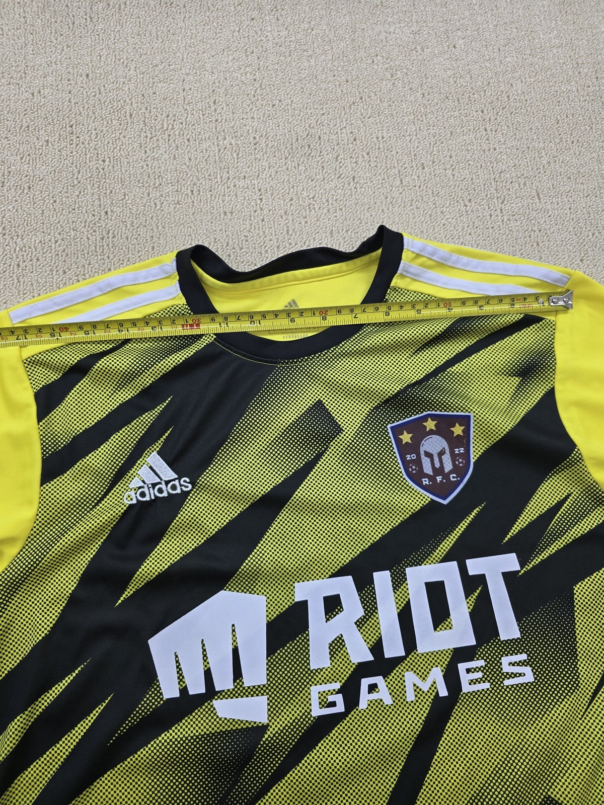 Adidas Yellow Soccer Jersey Men's L AEROREADY Moisture-Wicking Mesh