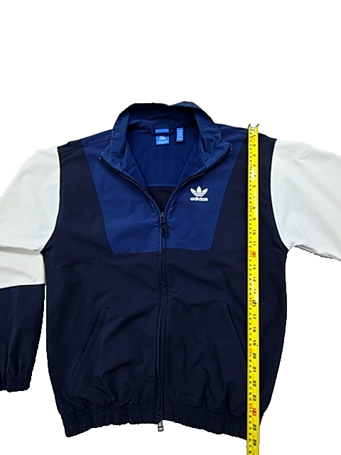 Adidas Men's Navy/White 3-Stripes Track Jacket M Zipper
