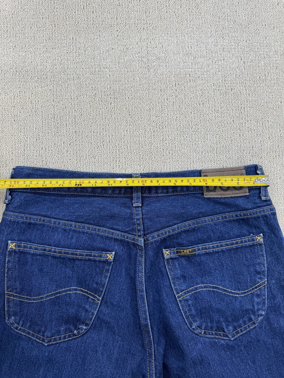 Lee Men's Blue Straight Jeans W34 L30 5Pocket Zip Fly Gold Stitch