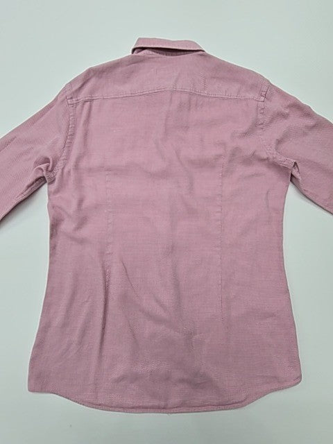 BOSS Men's Pink Slim Fit Dress Shirt Size 42 Long Sleeve Button-Down