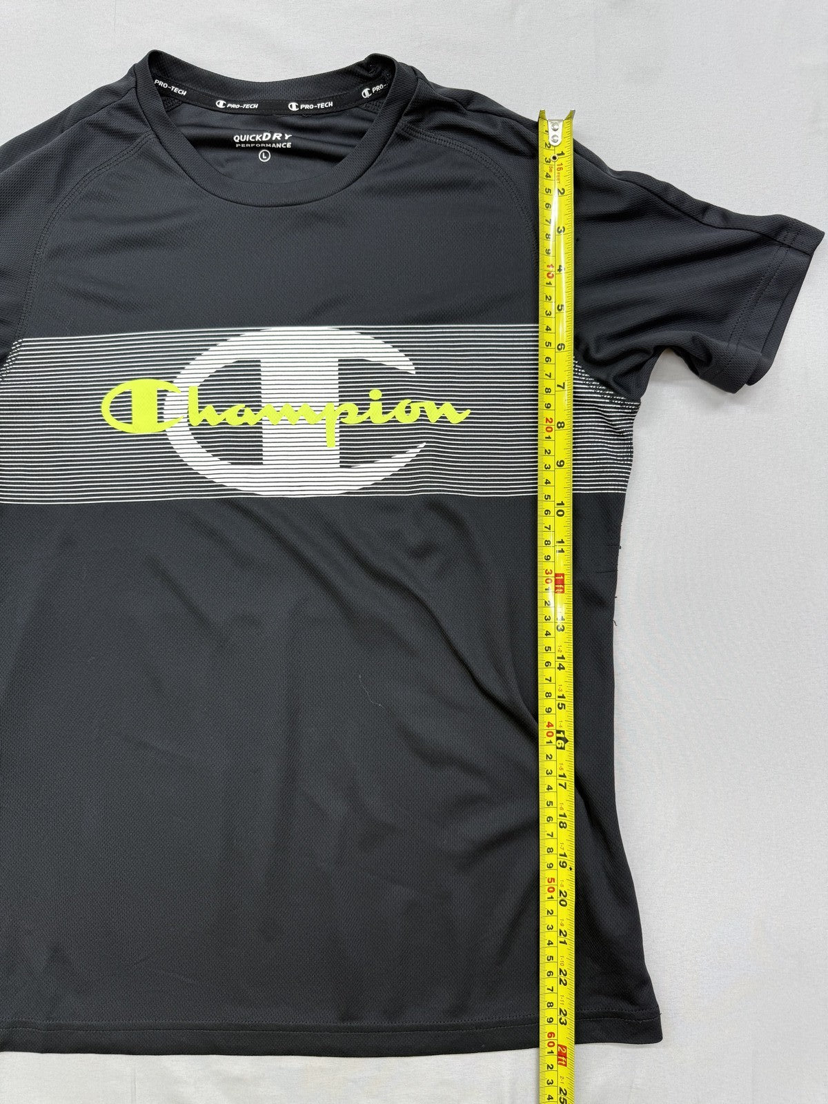 Champion Quick Dry Performance T-Shirt L Black Crew Neck Athletic