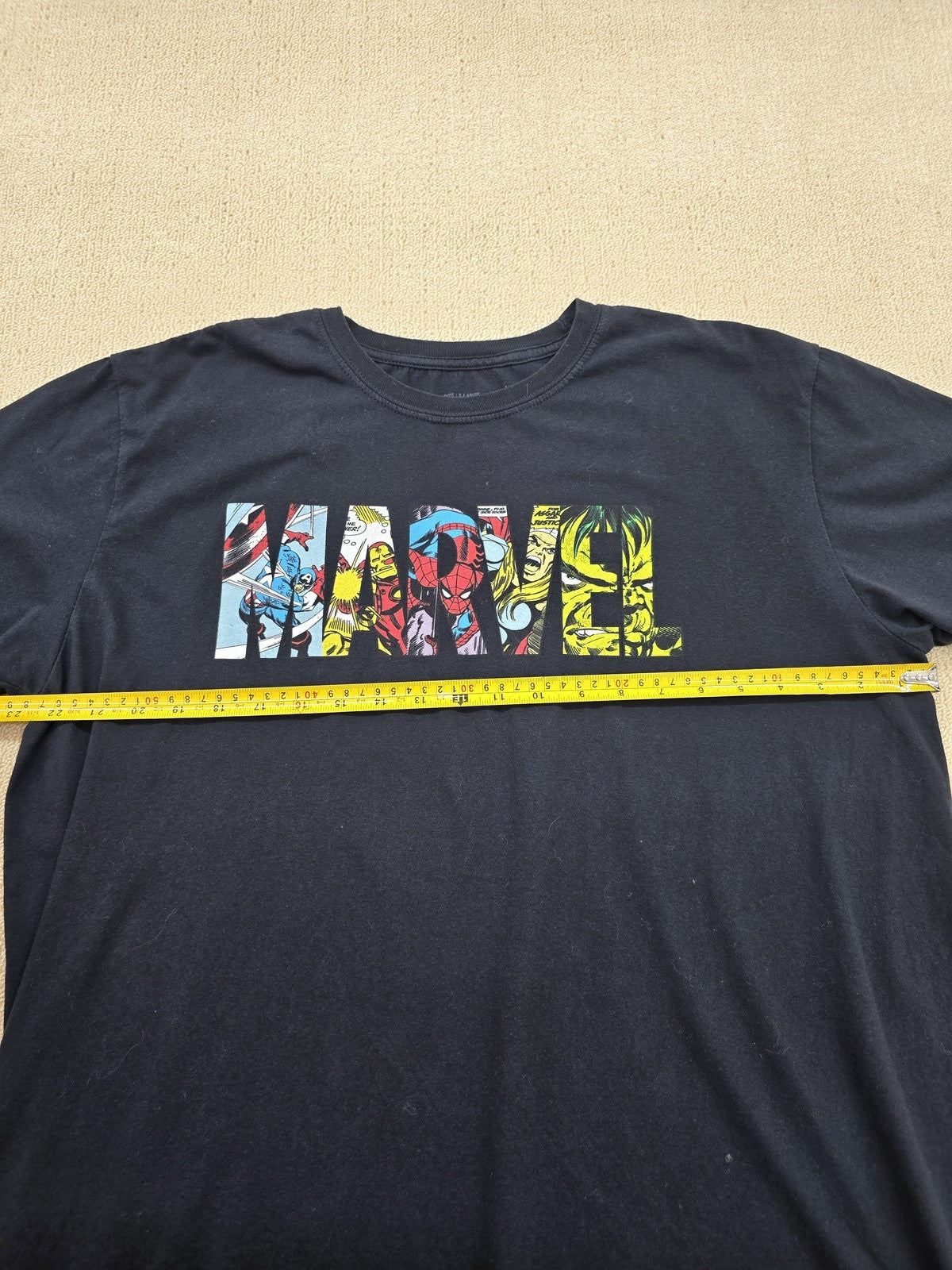Marvel Black Graphic Crewneck T-Shirt X-Large Men's 100% Cotton