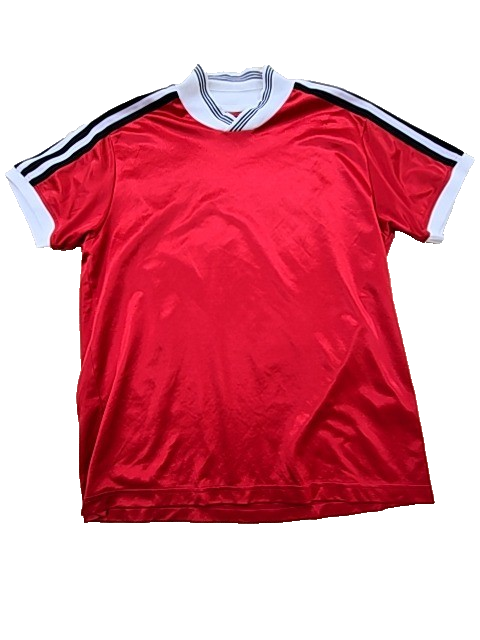 Adidas Unisex Red Jersey – Size L, V- V- One-off pre-loved, Striped