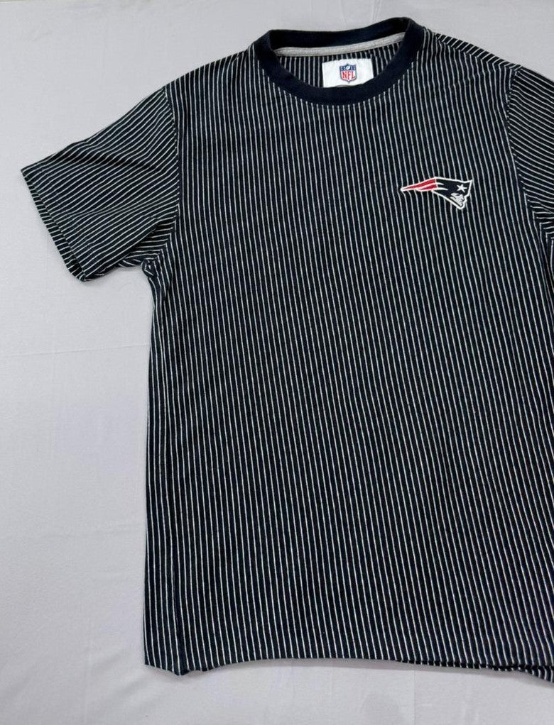 Celio Men's Navy Patriots NFL Striped T-Shirt Size S Cotton
