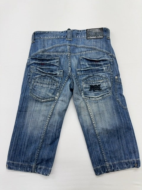 Vintage Alvaro 1989 Men's Blue Shorts – Size 40, Cargo, Distressed