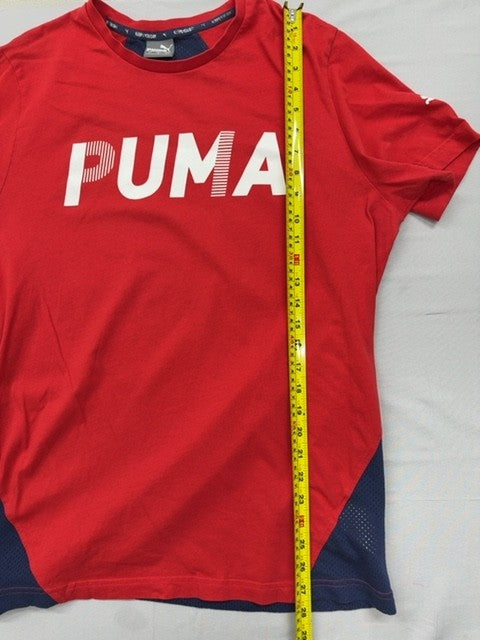 Puma Men's L Red Navy Short Sleeve Dry Tee Crew Neck