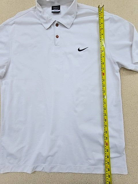Nike Men's White Dri-FIT Golf Polo Shirt Size L