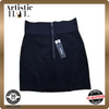 Diesel Black High-Waisted Mini Skirt M Zipper Polyamide Elastane