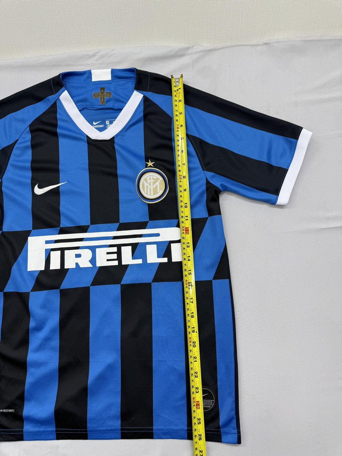Nike Inter Milan Soccer Jersey M Vintage Pirelli Sponsor Blue Black