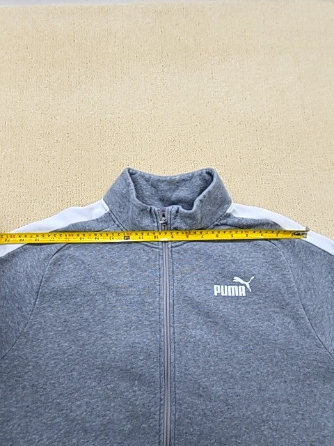 Puma T7 Track Jacket XL Gray Full Zip Fleece Men's Relaxed