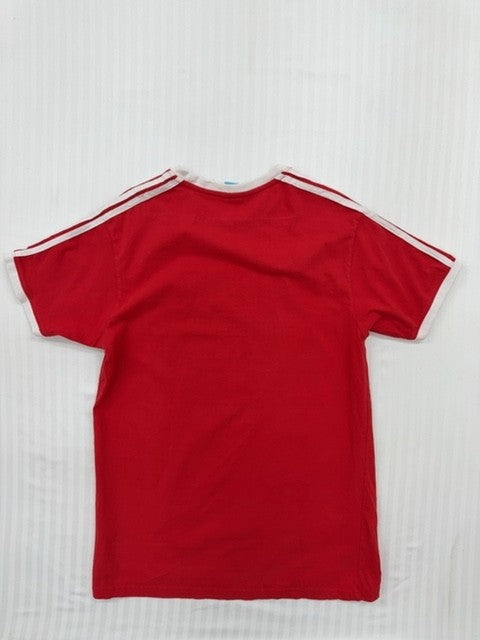 Adidas Youth Red T-Shirt – Size L, Logo, Striped