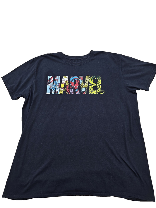 Marvel Black Graphic Crewneck T-Shirt X-Large Men's 100% Cotton