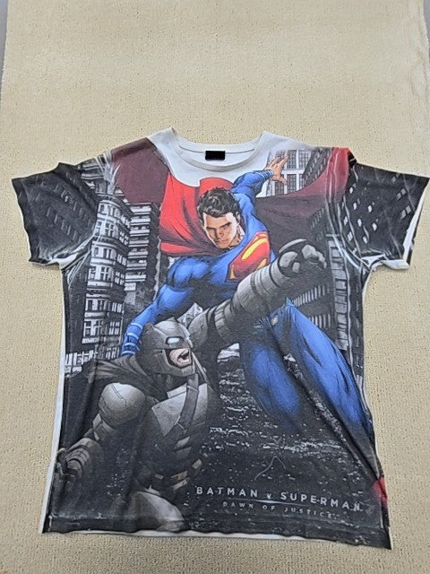 DC Comics Men's White T-Shirt – Size XL, Batman Superman batman superman