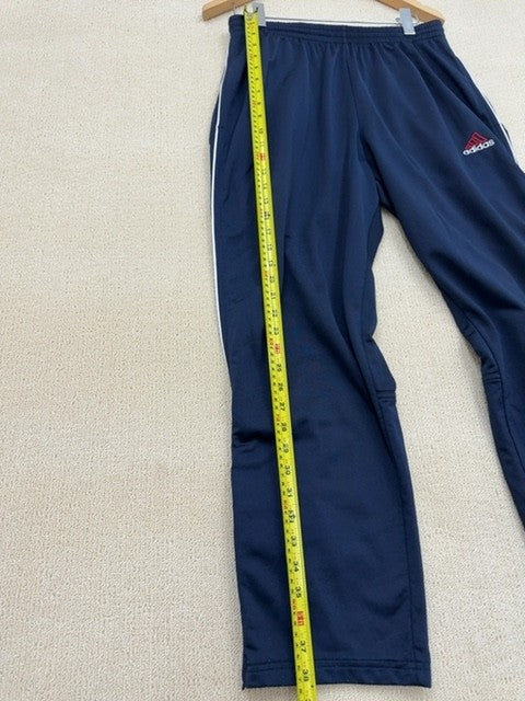 Adidas Men's Navy 3 Stripes Track Pants Size L Tapered