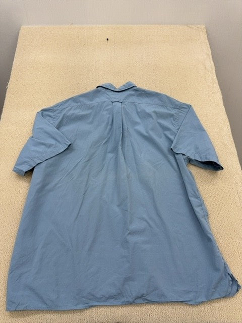Burberry London Men's Blue Cotton Short Sleeve Button Down XXL