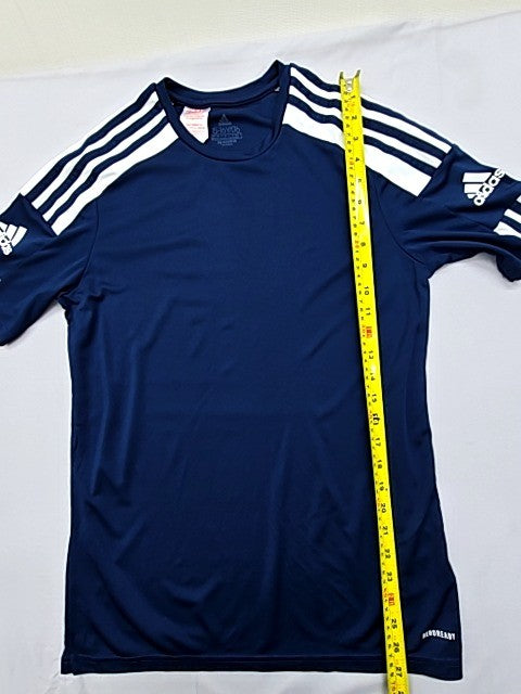 Adidas Youth XL Navy Stripe Short Sleeve Crewneck T-Shirt