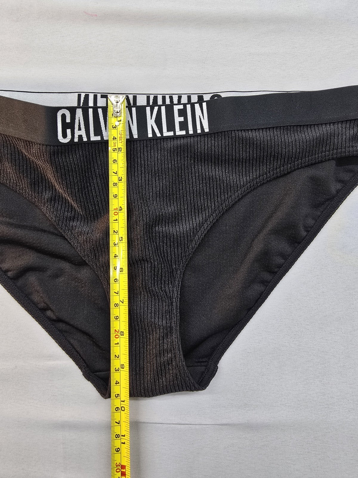 Calvin Klein Black Bikini Briefs L Mesh Logo NWT