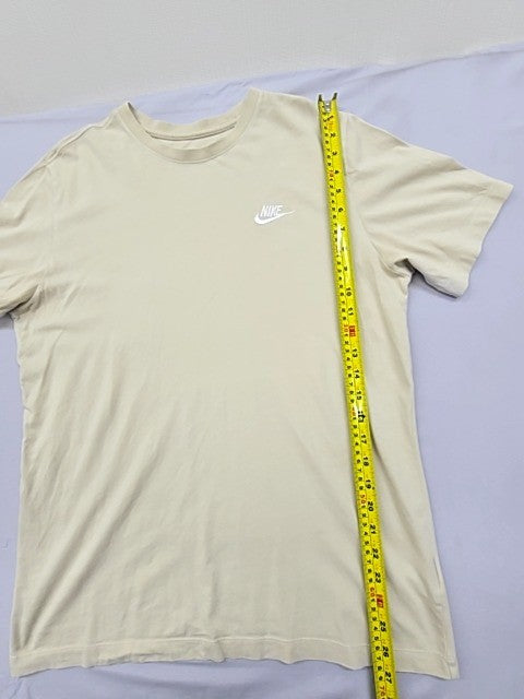 Nike Men's Beige Crew Neck Short Sleeve T-Shirt Size M Cotton
