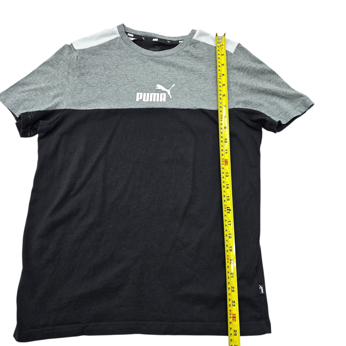 PUMA Men's Black Gray Colorblock Tee Regular Fit New