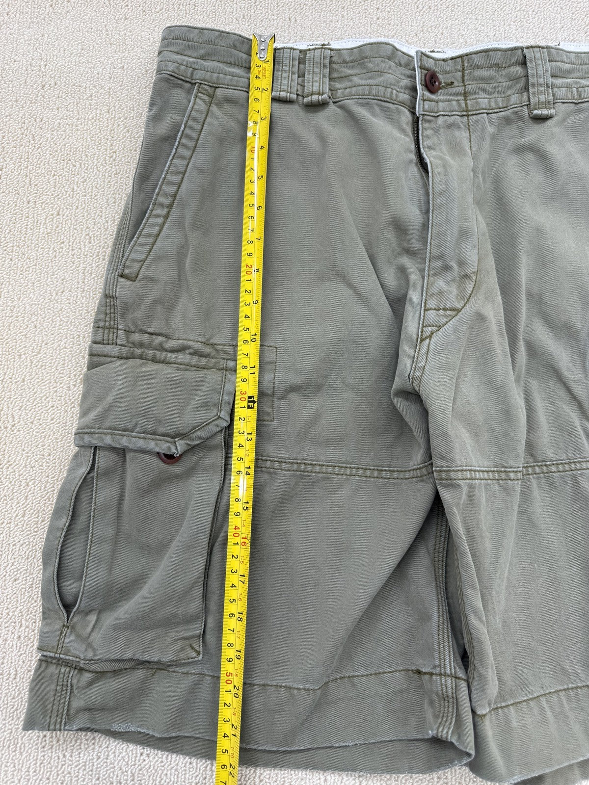 Polo Ralph Lauren Men's Khaki Cargo Shorts Size 35 Cotton Flat Front