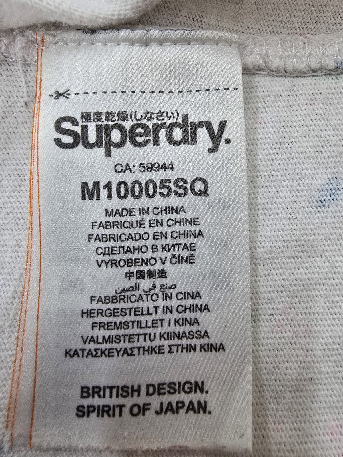 Superdry Surf Co Splatter Print Men's L White Cotton T-Shirt